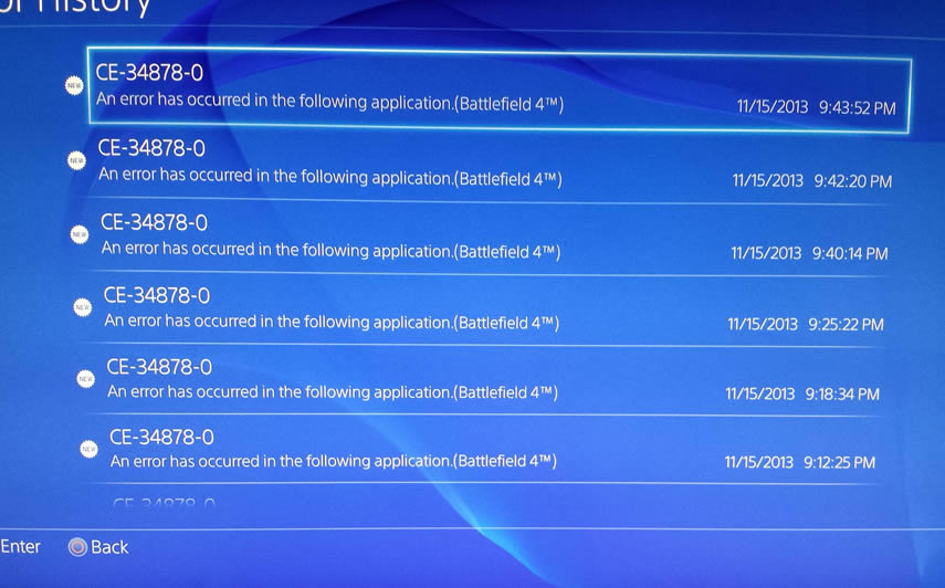 PS4-Errors